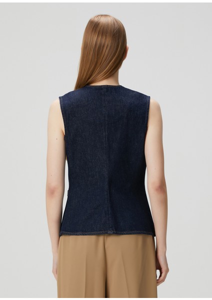 Lacivert Denim Yelek fırsatları