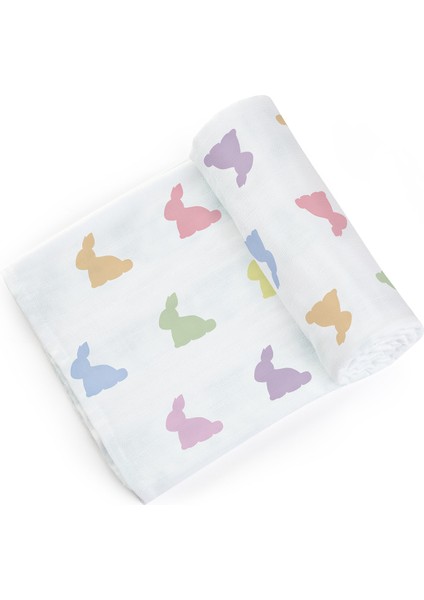 %100 Pamuk Rainbow Lapin Müslin Bebek Bakım Örtüsü 120 x 120 cm fiyatları