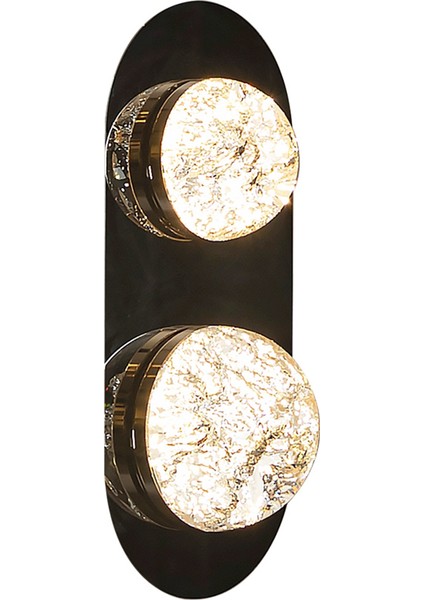 Lima Siyah Şeffaf Akrilik Platin 2'li LED Aplik