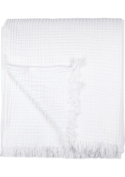 Cocoon Beyaz %100 Pamuk Koltuk Şalı 130 x 170 cm
