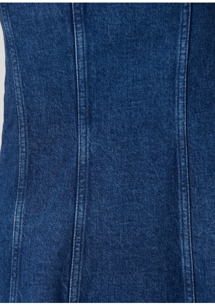 Roboli Lacivert Midi Denim Elbise indirimleri