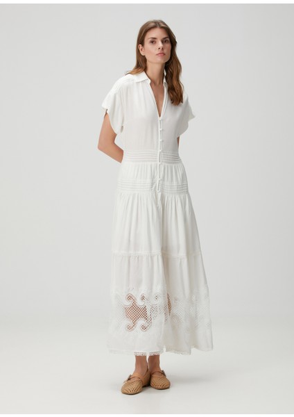 Roitine Ekru Maksi Elbise fiyatları