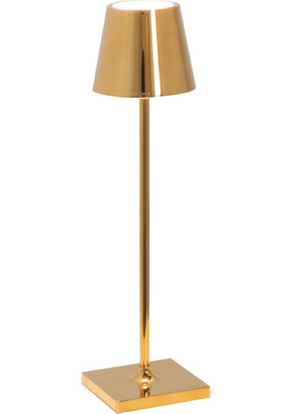 Poldina Altın Rengi Micro Şarjlı LED Masa Lambası