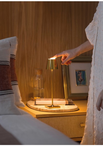 Poldina Altın Rengi Micro Şarjlı LED Masa Lambası modelleri