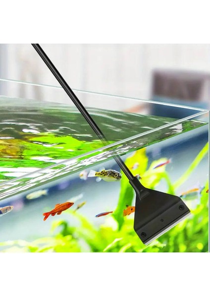 Akvaryum Camı için Çift Kullanımlı Yosun Kazıyıcı - Düz Yüzey/Alttan Kum Düzenleme, 33CM–53CM