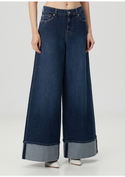 Marie Wide Leg Koyu Mavi Jean Pantolon modelleri