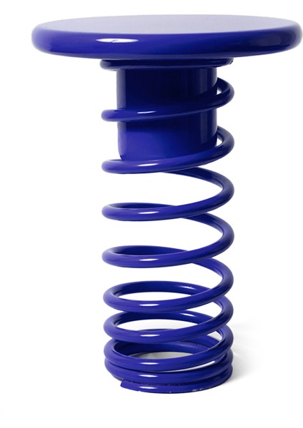 Twist Lacivert Ahşap Tablalı Metal Tabure