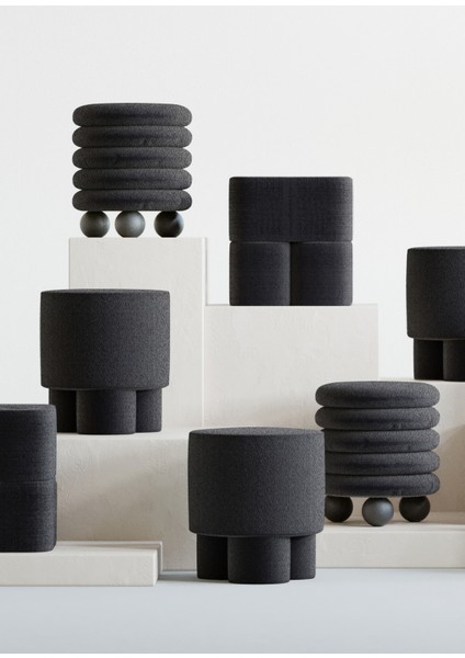 Boo Siyah Bukle Puf modelleri