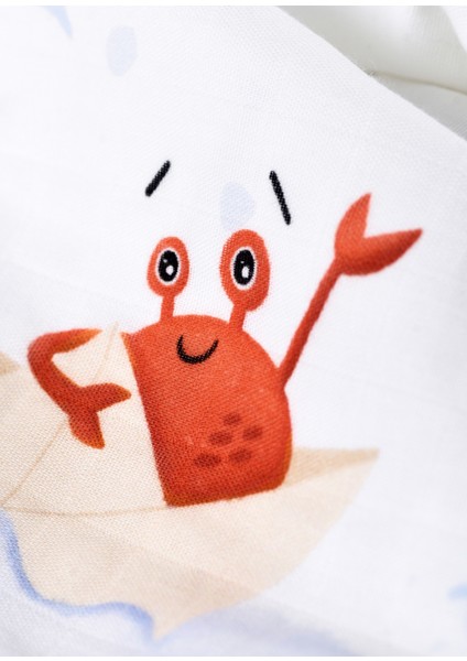 Boubou Organik Pamuk Biyeli Çift Taraflı Unisex Bebek Müslin Battaniye