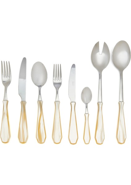 Venezia Krem Çelik 74 Parça Çatal Bıçak Kaşık Seti
