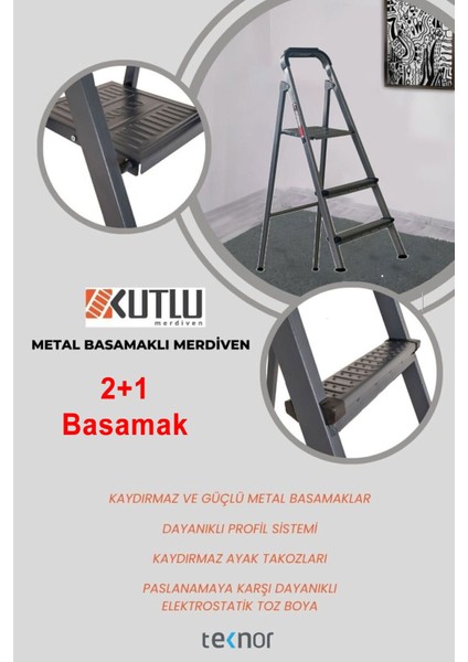 Kutlu Dayanıklı Metal Basamaklı Merdiven fiyatları
