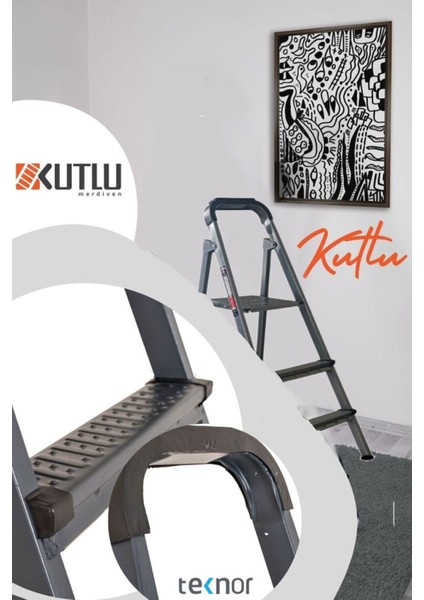 Kutlu Dayanıklı Metal Basamaklı Merdiven indirimleri