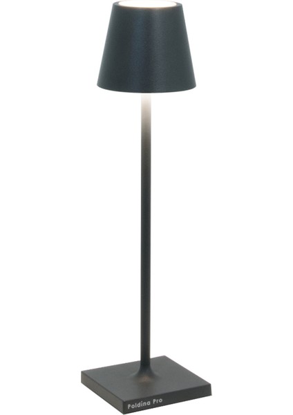 Poldina Koyu Gri Micro Şarjlı LED Masa Lambası