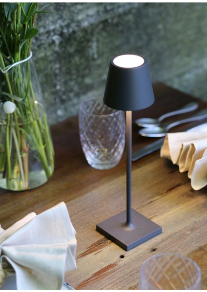 Poldina Koyu Gri Micro Şarjlı LED Masa Lambası fırsatları