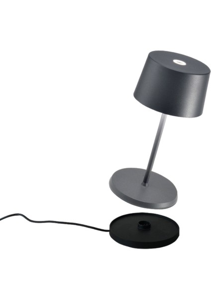 Olivia Pro Koyu Gri Şarjlı Masa Lambası fiyatları