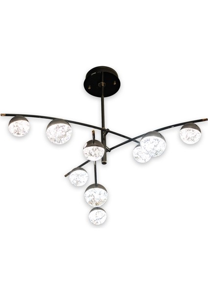 Lima Şeffaf Akrilik Platin 9'lu Sarkıt Avize