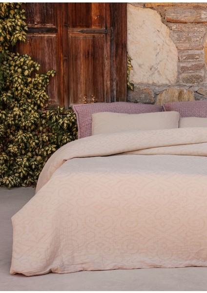 Damask Nougat %100 Pamuk Waffle Çift Kişilik Nevresim Kılıfı 200 x 220 cm modelleri