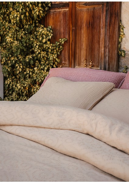 Damask Nougat %100 Pamuk Waffle Çift Kişilik Nevresim Kılıfı 200 x 220 cm fırsatları