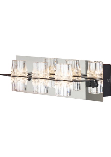 Panama Siyah Şeffaf Akrilik 3'lü LED Aplik