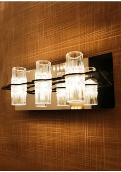 Panama Siyah Şeffaf Akrilik 3'lü LED Aplik modelleri