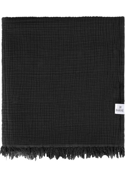 Cocoon Siyah Pamuklu 4 Kat Müslin Tek Kişilik Koltuk Şalı Throw Battaniye 130 x 170 cm fiyatları