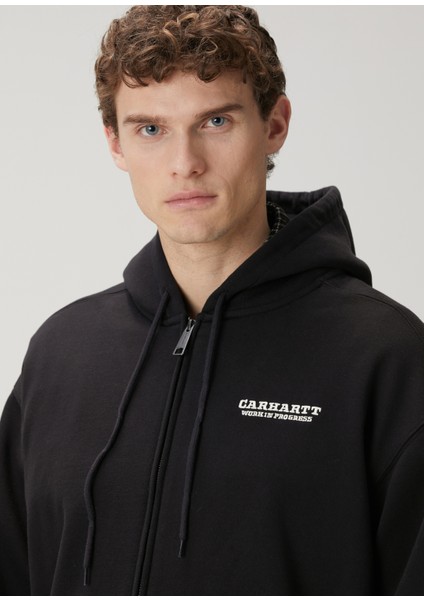 Siyah Kapüşonlu Logo Baskılı Sweatshirt indirimleri