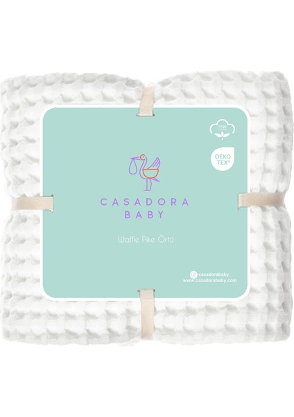 Beyaz %100 Pamuk Waffle Bebek Pike Örtü 90 x 120 cm modelleri