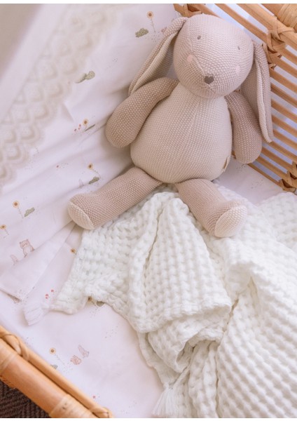 Beyaz %100 Pamuk Waffle Bebek Pike Örtü 90 x 120 cm indirimleri