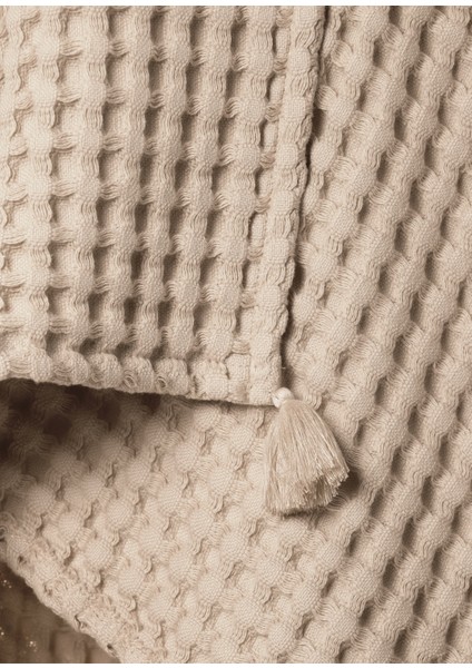 Bej %100 Pamuk Bebek Waffle Bebek Pike Örtü 90 x 120 cm modelleri