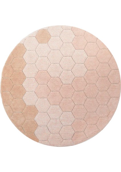 Round Honeycomb Rose Çocuk Odası Halısı 140 cm