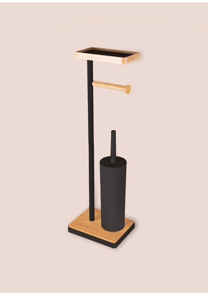 Siyah Metal Tepsili ve Fırçalı Tuvalet Kağıdı Standı indirimleri