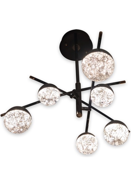 Lima Şeffaf Akrilik Platin 6'lı Sarkıt Avize