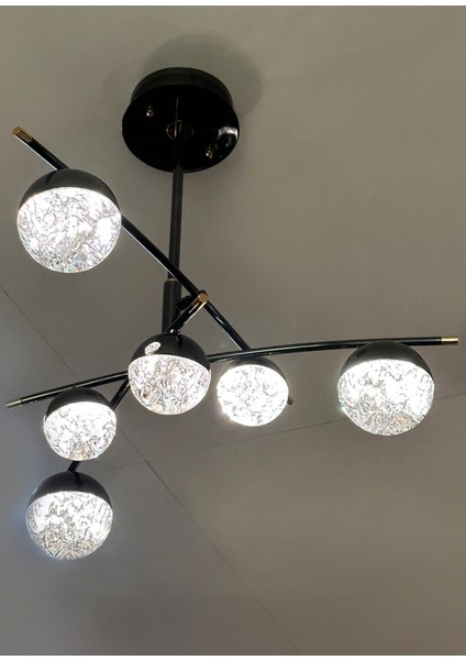 Lima Şeffaf Akrilik Platin 6'lı Sarkıt Avize fiyatları