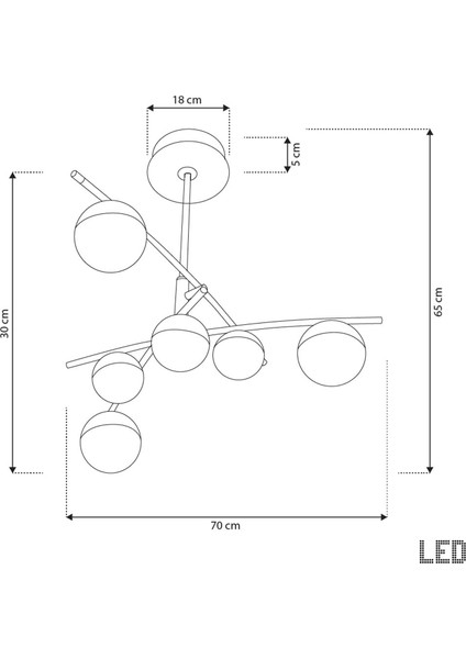 Lima Şeffaf Akrilik Platin 6'lı Sarkıt Avize modelleri