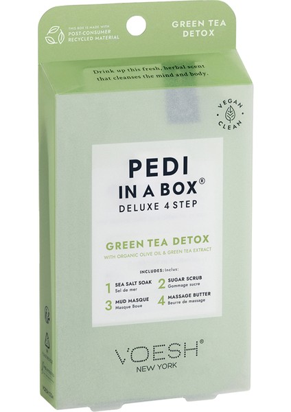 New York Pedi In A Box Deluxe Yeşil Çay Detox 4 Adımlı Pedikür Seti