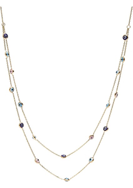 Nazar Boncuğu Kadın Altın Kolye