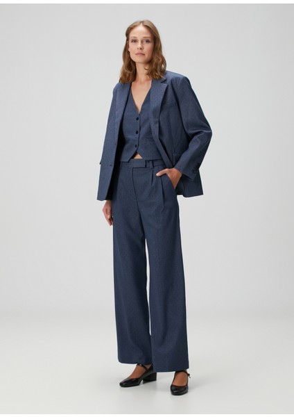 Pernona Mavi Çizgili Pantolon