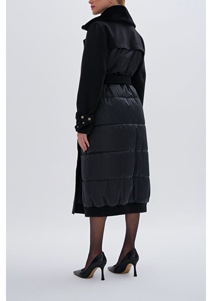 Kadın Tekstil Siyah Mont