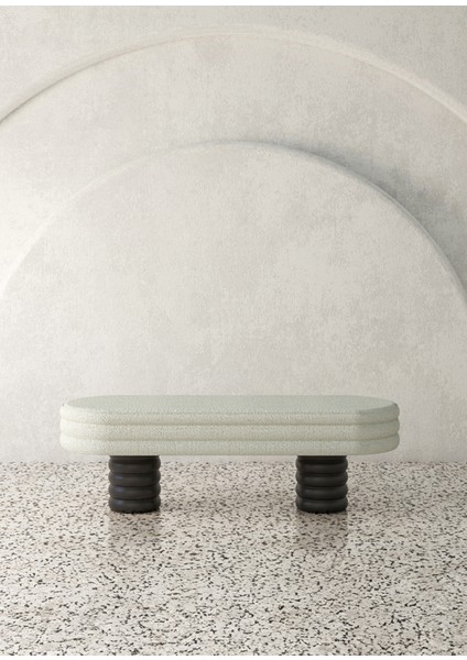 Play Ekru Kumaş Siyah Ahşap Ayaklı Bench fiyatları