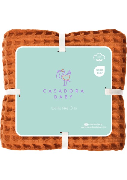 Turuncu %100 Pamuk Waffle Bebek Pike Örtü 90 x 120 cm fırsatları