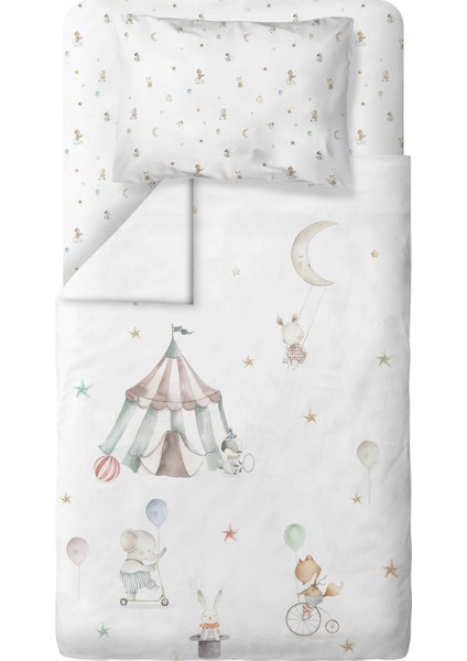 Circus Organik Pamuk Saten Tek Kişilik Çocuk Nevresim Takımı