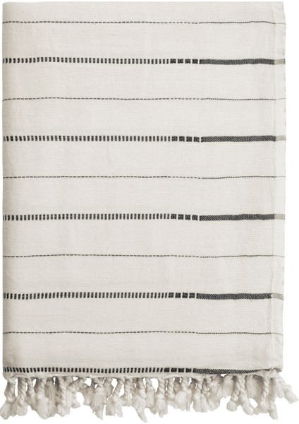 Boa Natürel Siyah Throw Koltuk Şalı