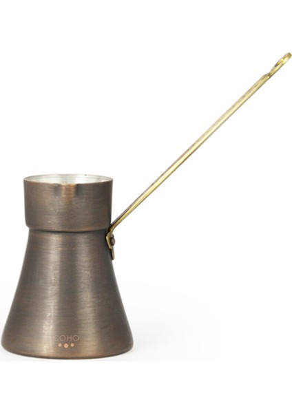 Coho Antique Döküm Işleme Kulp Bakır Türk Kahve Cezvesi 180 ml
