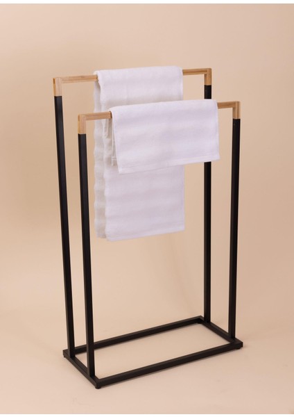 Siyah Metal Bambu Havlu Askılığı modelleri