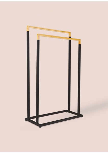 Siyah Metal Bambu Havlu Askılığı fırsatları