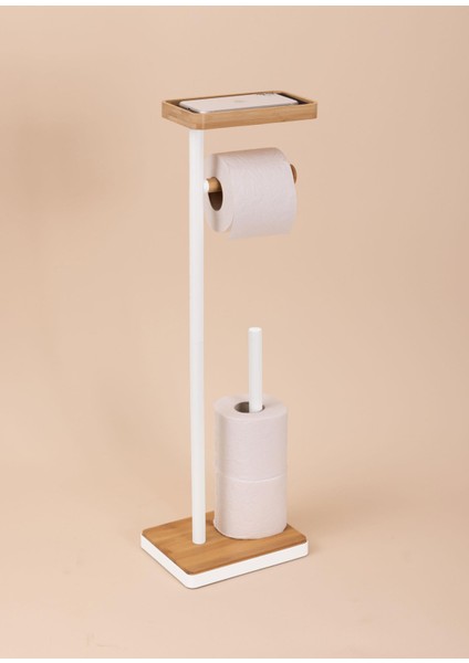 Beyaz Metal Tepsili Tuvalet Kağıdı Standı modelleri