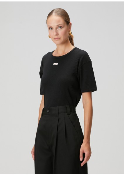 Siyah Ribli T-Shirt modelleri