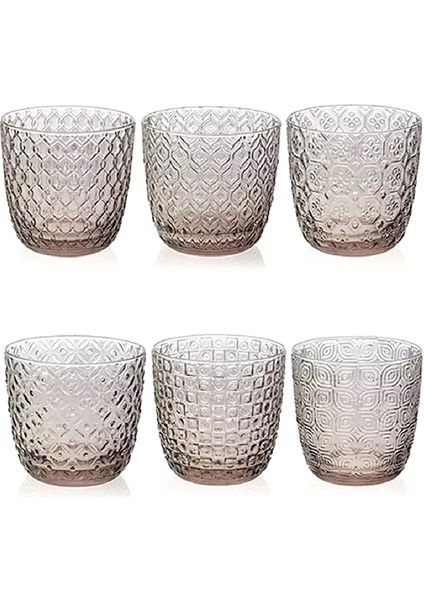 Sixties Tortoise Cam 6'lı Bardak Seti