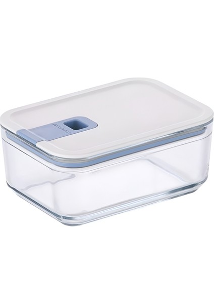 Perfect Seal Bej Kapaklı Cam Dikdörtgen Saklama Kabı 1100 ml