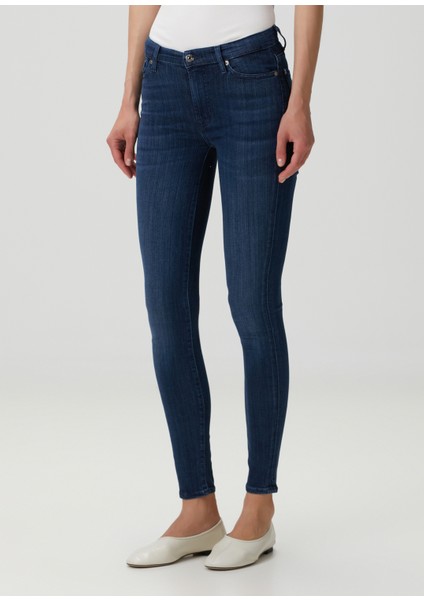Illusion Luxe Koyu Mavi Skinny Jean Pantolon modelleri
